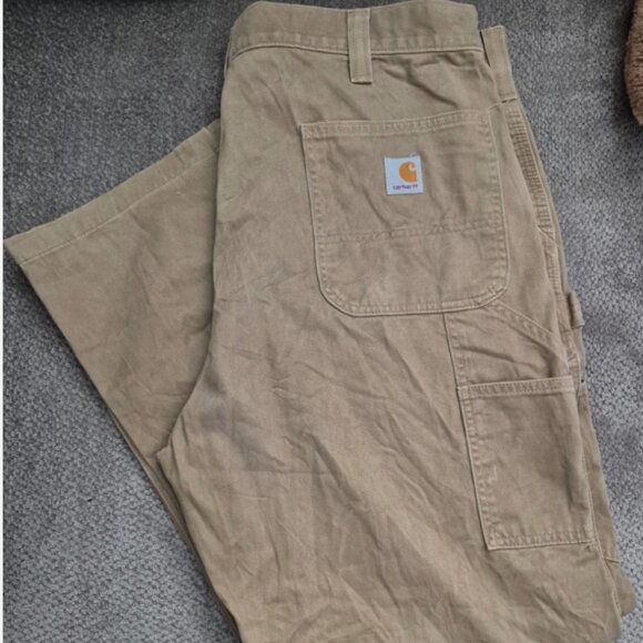 Carhartt Carpenter Pants Workwear Utility Brown Cotton Rn#14806 40x32 - Picture 1 of 5